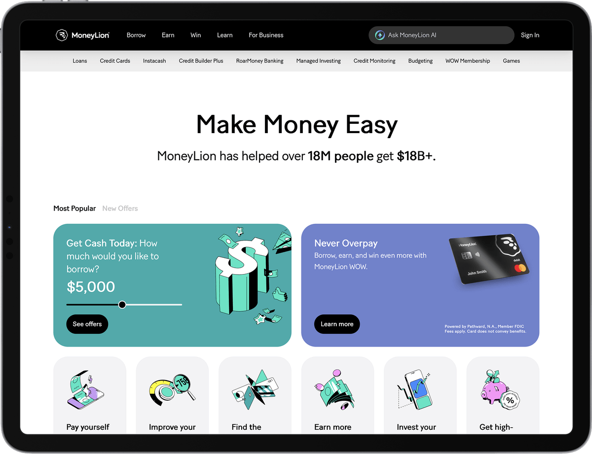 MoneyLion mobile app