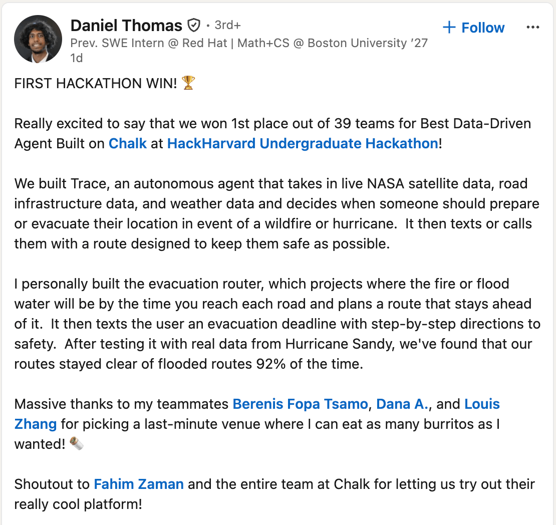 Daniel Thomas' post
