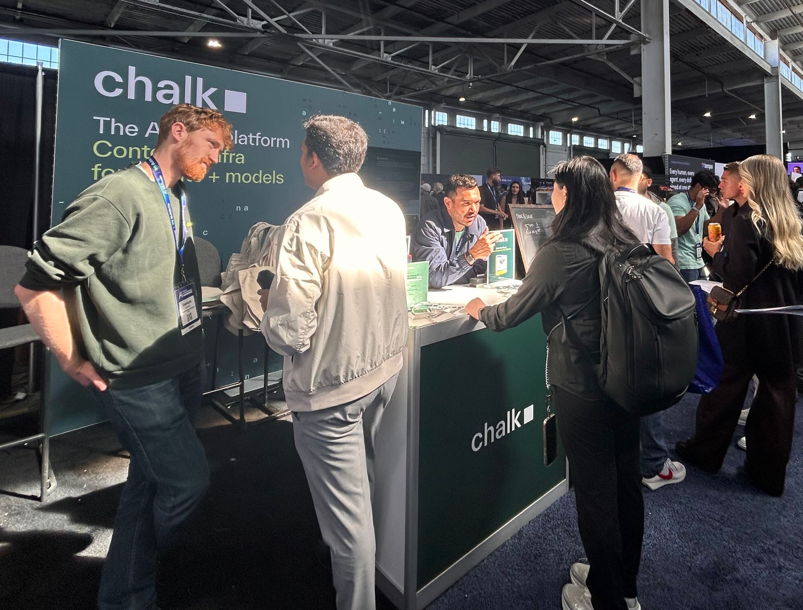 Scores of AI teams made their way to Chalk’s booth at The AI Conference 2026.
