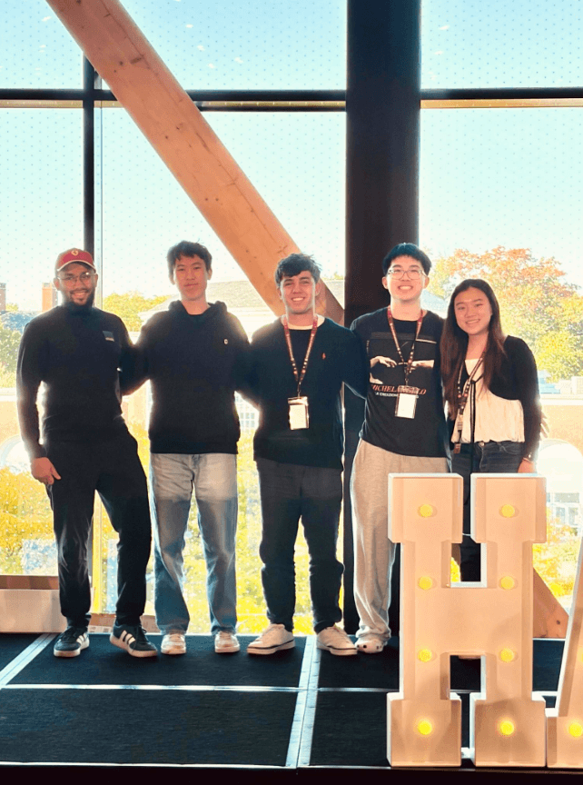 Team Trace with the Chalk team at the HackHarvard closing ceremony.